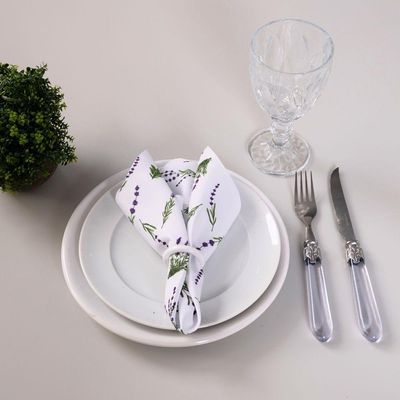 Kit 2 Guardanapos De Tecido Estampado Allegra 2 Peças 35cm X 35cm 100% Poliéster - Lavanda