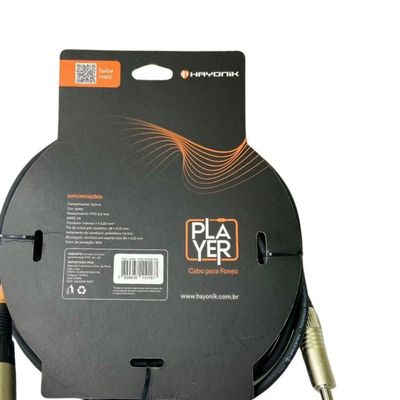Cabo Extensor Player P10 (f) X P10 (m) 10m Preto Hayonik
