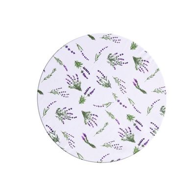 Sousplat Estampado Allegra 2 Peças Capa E Base Mdf 35cm Diâmetro 100% Poliéster - Lavanda