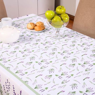 Toalha De Mesa Estampada Allegra 1 Peça 8 Lugares 100% Poliéster - Lavanda