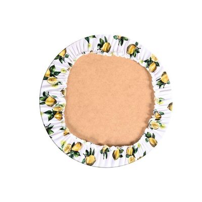 Sousplat Estampado Allegra 2 Peças Capa E Base Mdf 35cm Diâmetro 100% Poliéster - Limão