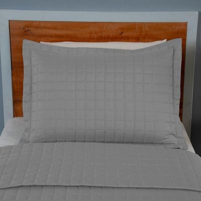 Kit Cobre Leito Matelado Copacabana 2 Peças Solteiro 100% Poliéster Percal 300 Fios - Cinza
