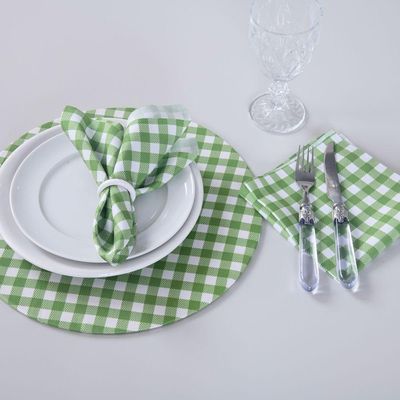Kit 2 Guardanapos De Tecido Estampado Allegra 2 Peças 35cm X 35cm 100% Poliéster - Xadrez
