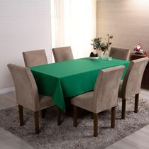 Toalha De Mesa Basic 1 Peça 2,50m X 1,40m 8 Lugares Tecido Oxford 100% Poliéster - Verde