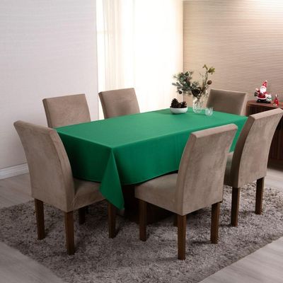 Toalha De Mesa Basic 1 Peça 2,50m X 1,40m 8 Lugares Tecido Oxford 100% Poliéster - Verde