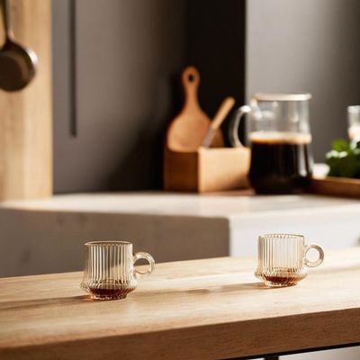 XícarasDe Café De Vidro Robusta Lines 85ml Em Casa Tem