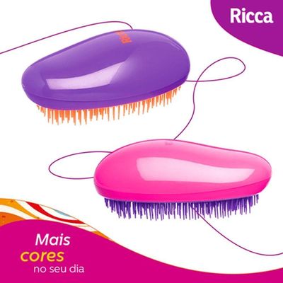Escova De Cabelo Rosa Roxo Ricca Flex Hair