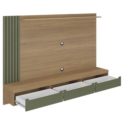 Painel Suspenso Tv 75 Pol 200 Cm 4584 Carvalho Menta Arly Carvalho Menta