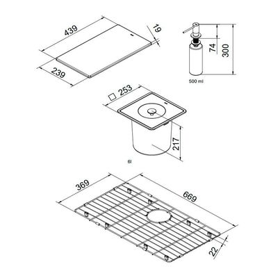 Cuba Docol Bistrô 70x40 90021166016 Inox Escovado Com Acessórios E Lixeira