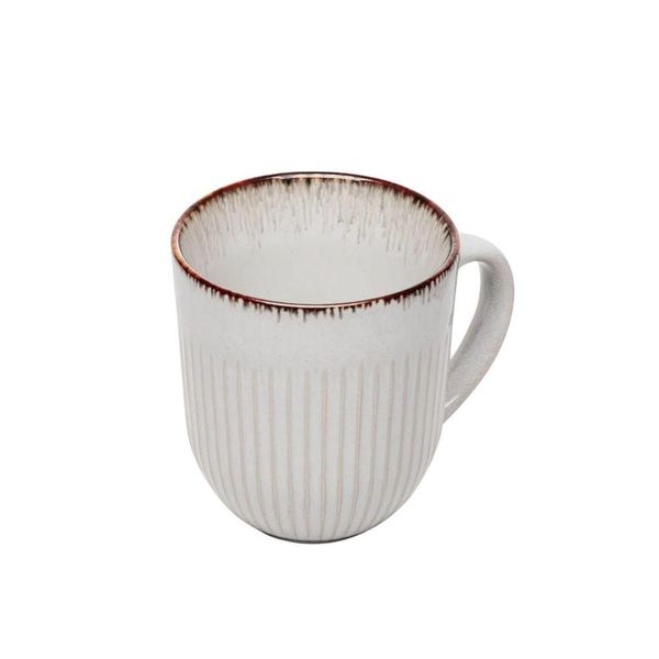 Caneca Em Cerâmica Linear 380ml Lyor Cinza