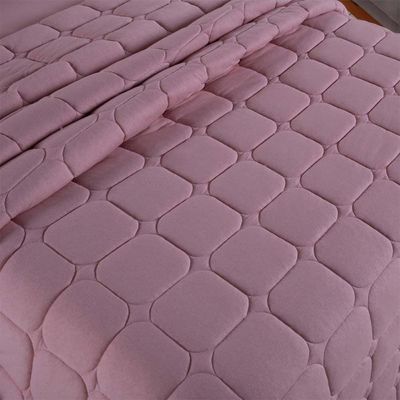 Kit Cobre Leito Colcha Minimal Casal 3 Peças Malha 100% Algodão Rose