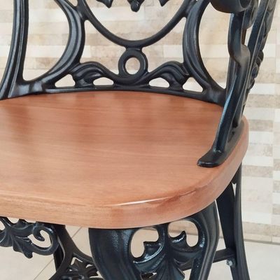 4 Cadeiras E Mesa Tampo Ripado Aluminio Para Cozinha Jantar Piscina Jardim Marrom