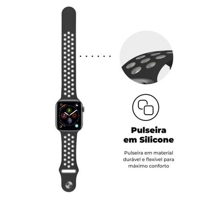 Pulseira Para Apple Watch 42 / 44 / 45Mm Armor Running - Preto - Gshield