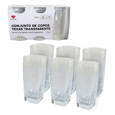 Kit 6 Copos De Vidro Gourmet 320ml Elegância E Praticidade Na Mesa