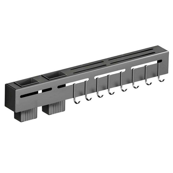 Suporte Organizador De Pendurar Utensílios Cozinha Metal Cinza