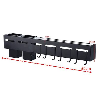 Suporte Organizador De Pendurar Utensílios Cozinha Metal Cinza