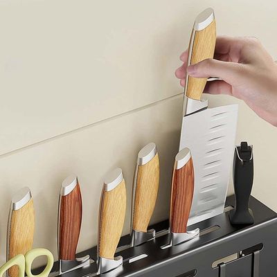 Suporte Organizador De Pendurar Utensílios Cozinha Metal Cinza
