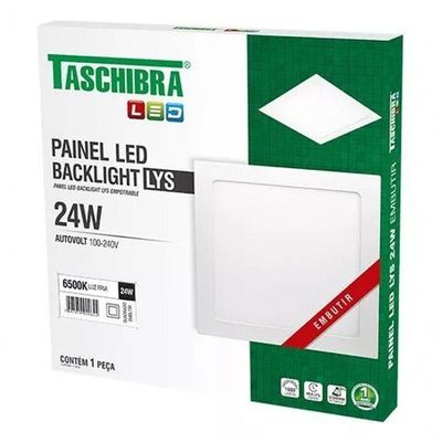 Kit 5 Painel Led Emb Quad Lys 24w 6500k Taschibra