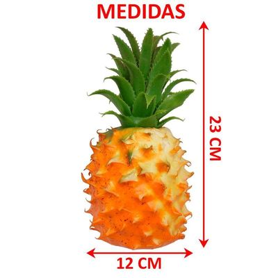 Kit 3 Abacaxi Tropical Isopor Enfeite Fruta Artificial 23cm