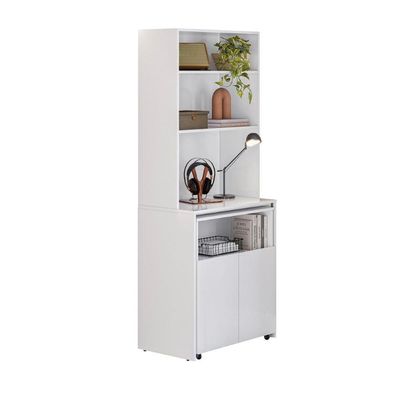Mesa Com Estante Para Quarto Pequim Branco
