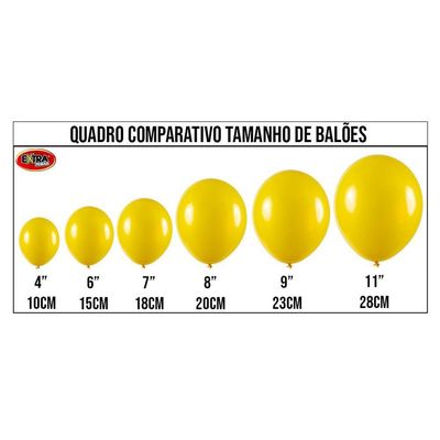 Balão De Látex Amarelo - 9 Polegadas - 50 Unidades