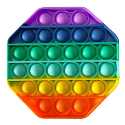 Brinquedo Sensorial Pop It Octágono - Cores Cor Amarelo