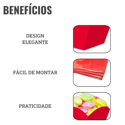 Cachepot Médio Vermelho 8cm - 8 Unidades