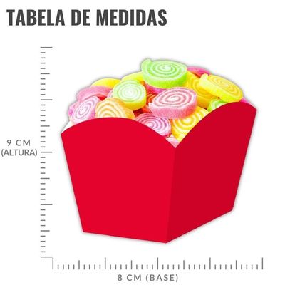 Cachepot Médio Vermelho 8cm - 8 Unidades