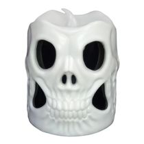 Mini Vela Caveira Branca Com Led