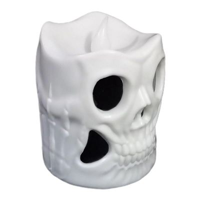Mini Vela Caveira Branca Com Led