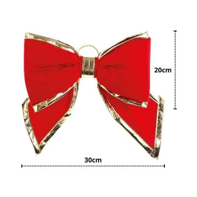 Decoração Laço Vermelho De Veludo Com Borda 30cm - 1 Unidade