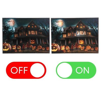 Quadro Decorativo Halloween Iluminado Led Modelo Banquete
