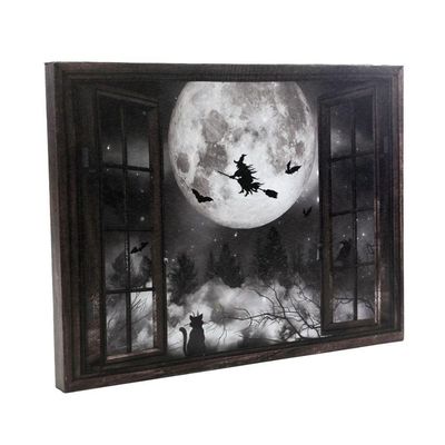 Quadro Decorativo Halloween Iluminado Led Modelo Banquete