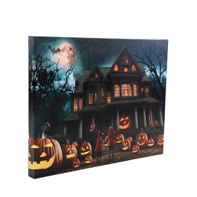 Quadro Decorativo Halloween Iluminado Led Modelo Banquete