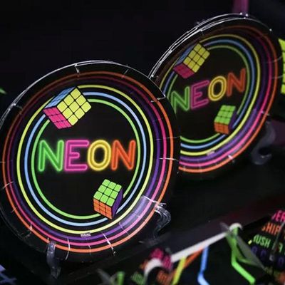 Prato Descartável Neon - 8 Unidades