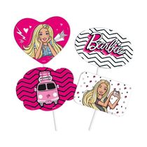 Plaquinhas Divertidas Barbie - 4 Unidades