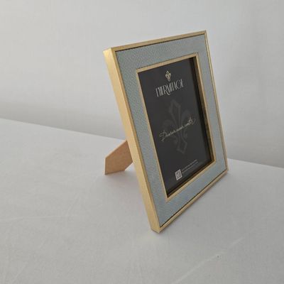 Porta Retrato Ps - Veludo Azul - Dourado 15 X 20cm