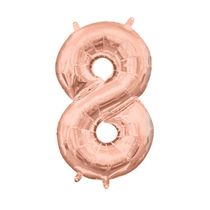 Kit Arranjo De Balões Número 8 Rose Gold - 13 Itens
