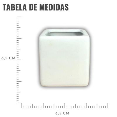 Vaso De Cerâmica Branco Decorativo - 6,5cm X 6,5cm
