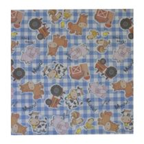 Toalha De Mesa Fazendinha Azul Tnt 70cm X 70cm - 5 Unidades