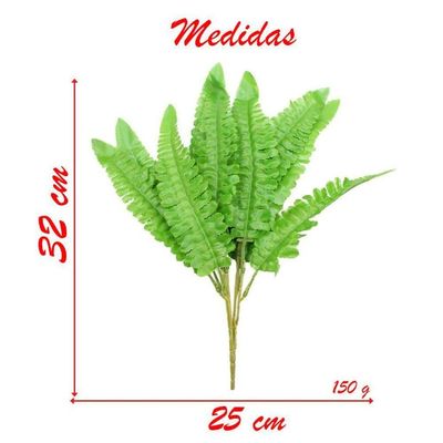 12 Ramos Decoração Arranjo Samambaia Artificial 35cm