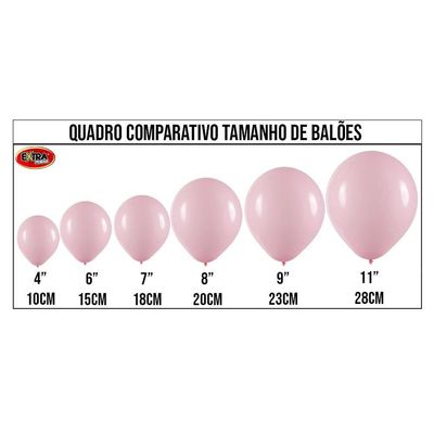 Balão De Látex Rosa Claro - 7 Polegadas - 50 Unidades