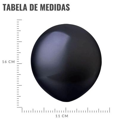 Balão Látex Preto - 16 Polegadas - 10 Unidades