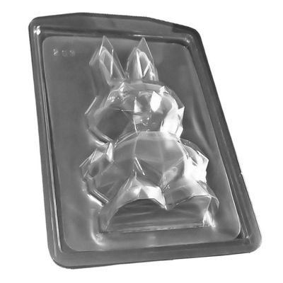 Forma De Silicone Coelho Diamantado - 10,2cm X 18cm - 4 Un