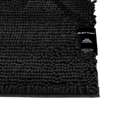 Tapete Buettner Microfibra Antiderrapante Chenille Ginko 60cmx90cm Preto