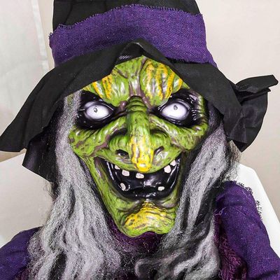 Boneco Bruxa Vanda Decoração Halloween Com Som E Luz