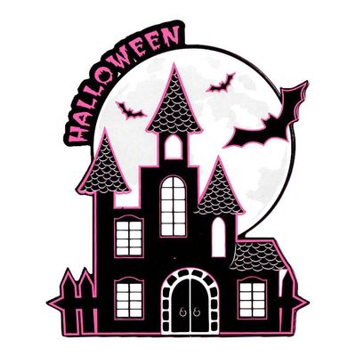 Decoração De Mesa Halloween Castelo Neon - 6 Unidades