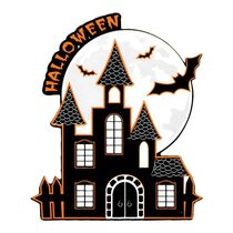 Decoração De Mesa Halloween Castelo Neon - 6 Unidades