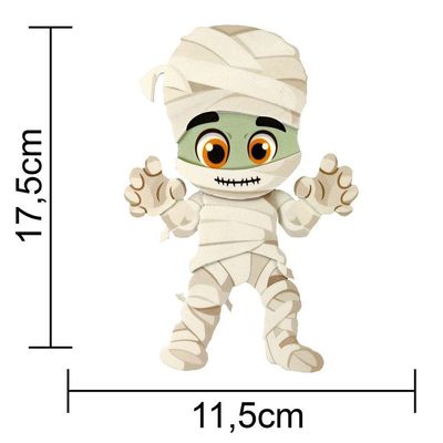 Enfeite De Mesa Halloween Múmia Eva - 17cm X 11cm
