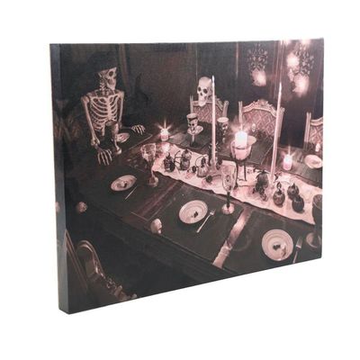 Quadro Decorativo Halloween Iluminado Led Modelo Cemitério